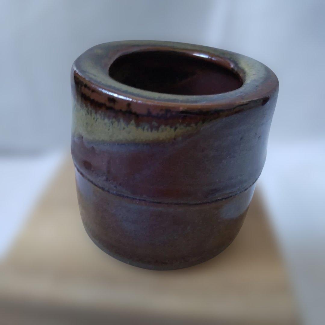 高取焼 竹蓋置 蓋置 静山窯 高取静山 作 共箱 共布 栞 茶道具 茶器 美品