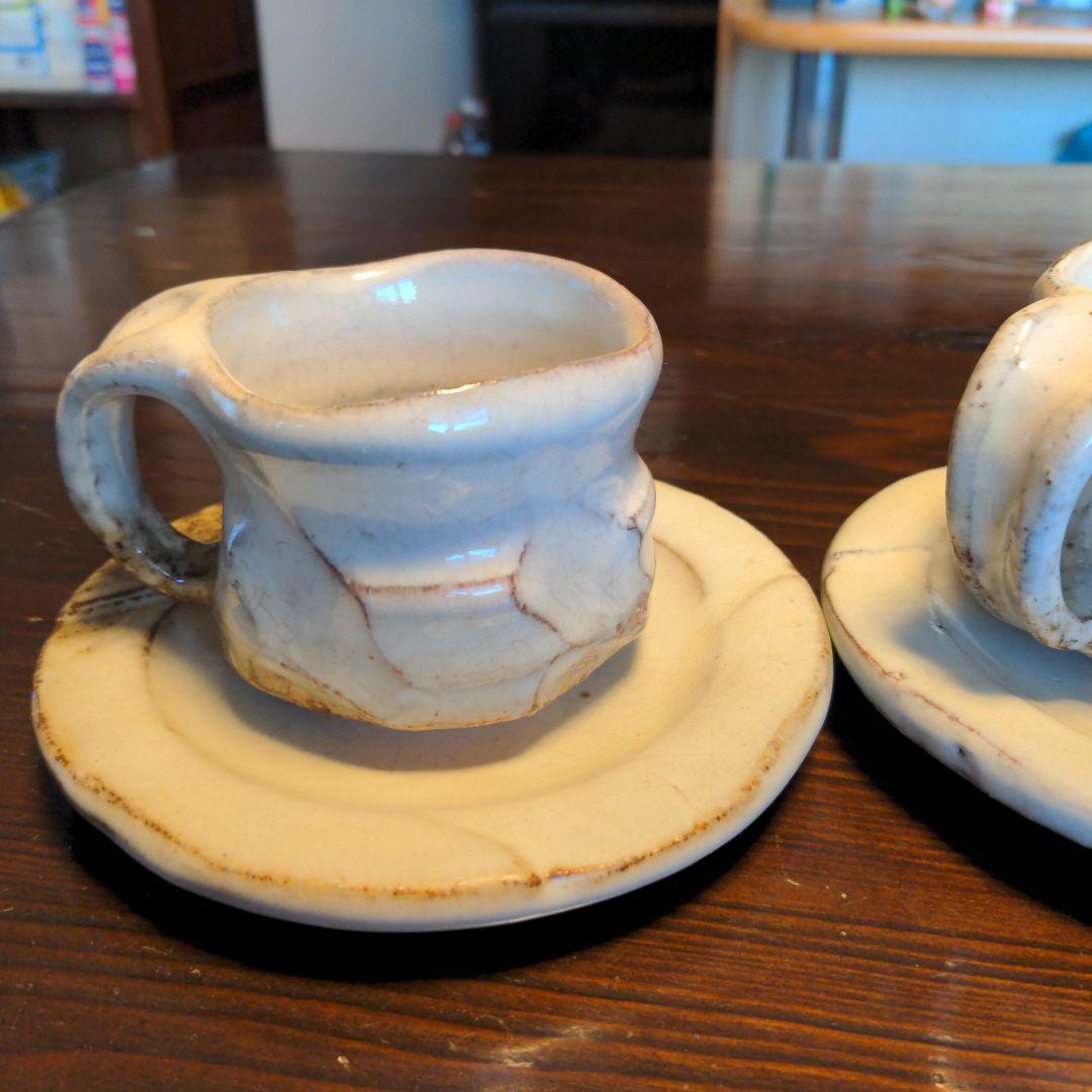 萩焼陶器 カップとソーサーセット