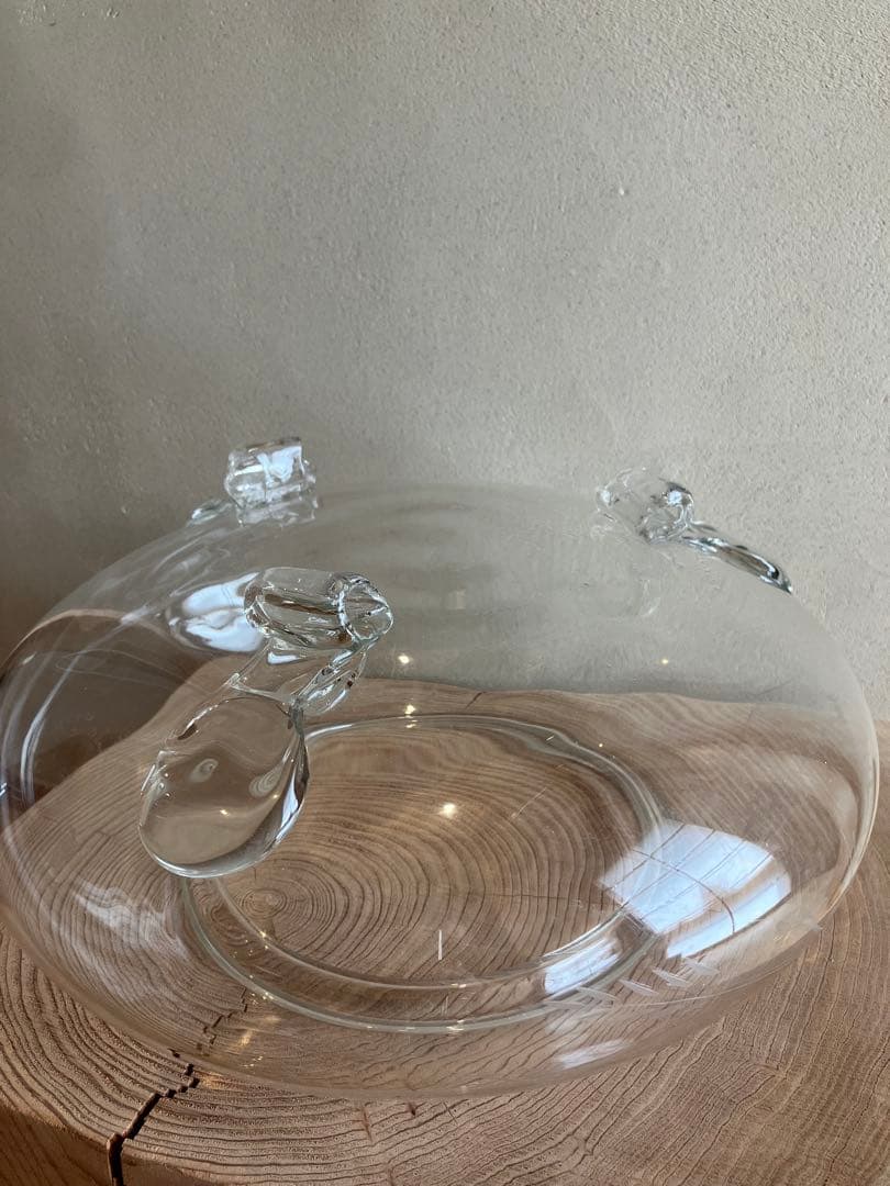 水鉢　金魚鉢　花器　足付きガラス鉢レトロ