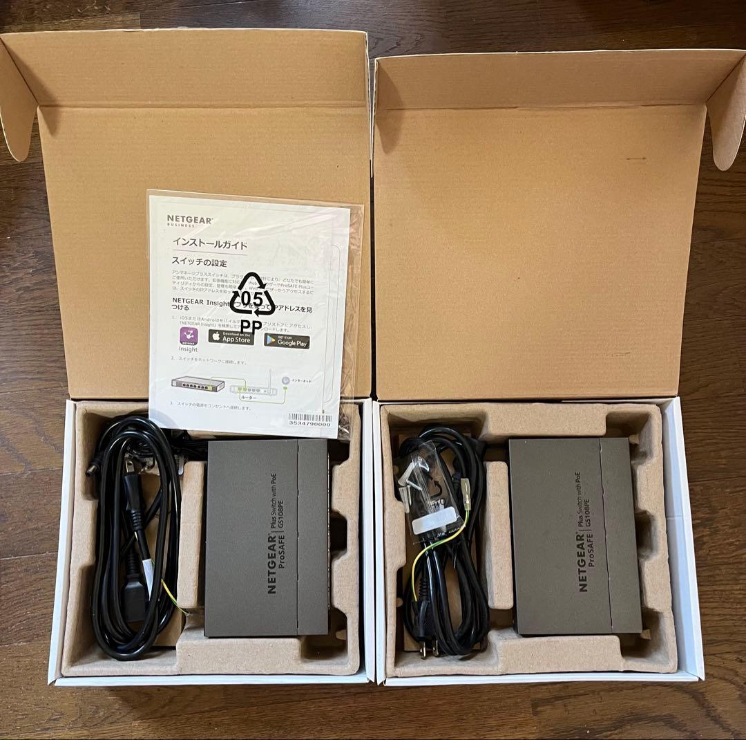 NETGEAR GS108PE 300JPS 8ポート スイッチングハブ　二台