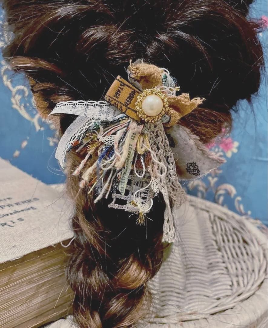 no.152 ハンドメイド✩.*˚ヴィンテージ風もけもけアクセサリー✩.*˚