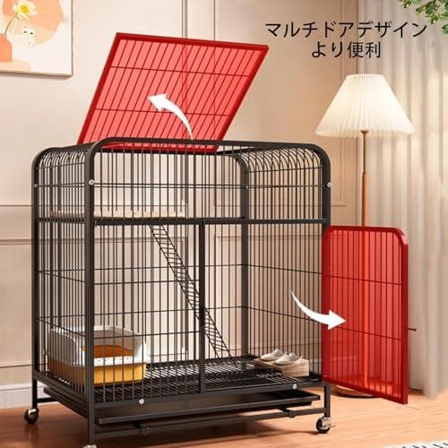 ブラック　ケージ　小動物　猫ケージ 猫用ケージ 猫ハウス70x55x75