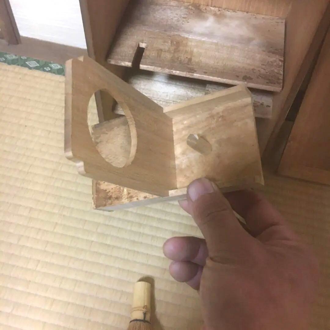 茶道具　桐　短冊箱　アンティーク　シャビー 木箱　茶道具一式収納箱