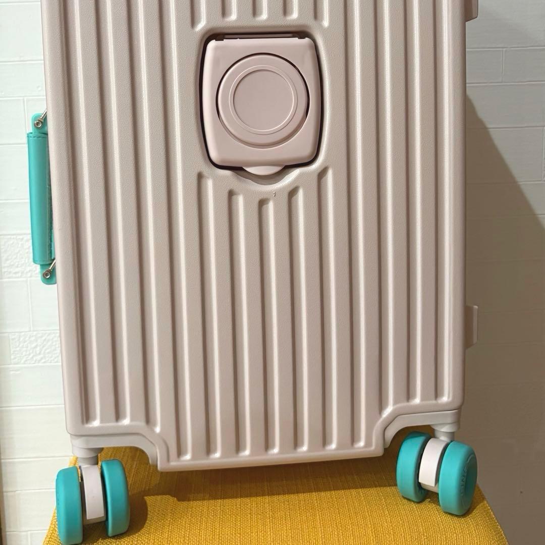 新品 スーツケース 1-3泊 機内持ち込み ピンク　カップホルダー付 USB