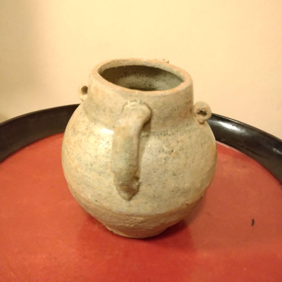 唐時代　灰釉　酒器　水柱
